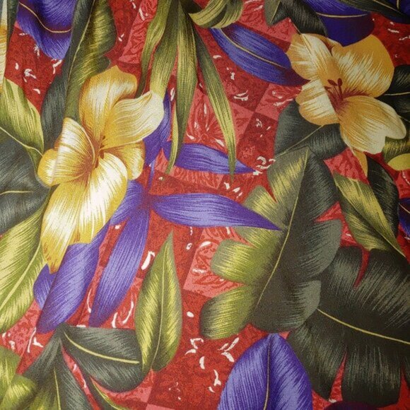 Eben Maxi Dress Bold Tropical Print Sleeveless Zippered Back Vintage Floral - Picture 8 of 8